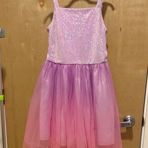 Cat & Jack Glittery Pink and Purple Formal Dress